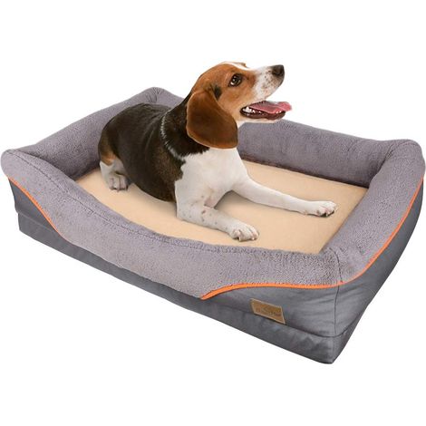 Unho – Panier pour chien taille M 70x40x25cm – Bord rembourré en laine douce – Lavable en machine – Conception antidérapante et imperméable (1/5)
