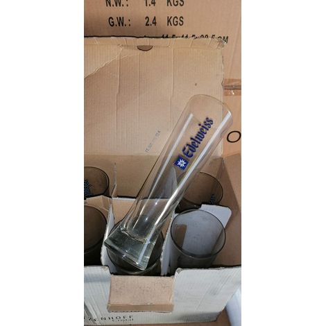 Lot de 6 verres Edelweiss - 25 cl - Verres à bière rares et neufs