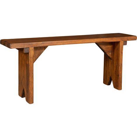 SOLID LIME WOOD BENCH WITH WALNUT FINISH MADE IN ITALY (1/5)