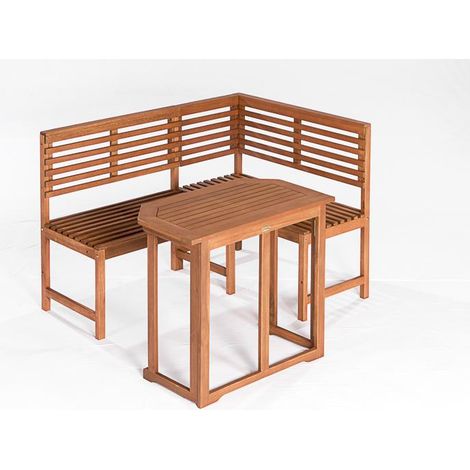 Eckbank mit Klappentisch 90x50cm Eukalyptus