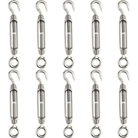 10 tendeurs de fil en acier inoxydable 304 crochet et il rglables heavy duty couleurs multiples ABRI DE JARDIN