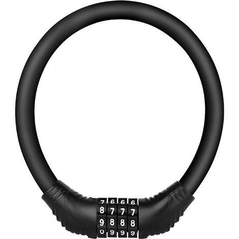 Antivol de vélo, serrure à combinaison de code numéro,Mini portable peut être combiné librement, idéal pour vélo, moto, portail, clôture (noir) (1/4)