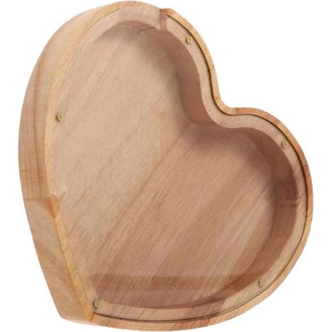 Tirelires en bois, tirelires personnalisées, enfants, pour chambre, salon, décoration de table ou rangement (en forme de coeur)