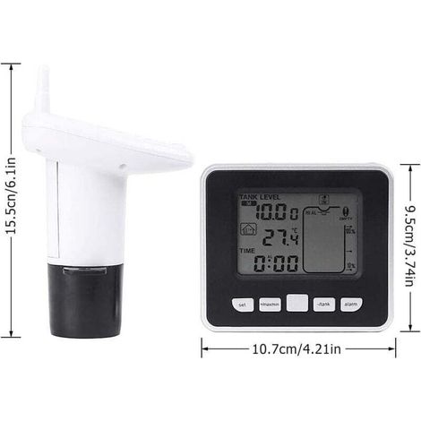 Transmetteur de Capteur de Niveau d'eau Ultrasonique avec Sonde pour Puit - Capteur de Profondeur de Réservoir avec Affichage de Température et Écran LED 3,3 Pouces (1/5)