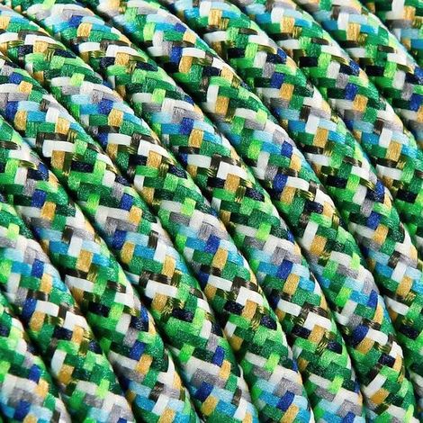 Fil Électrique Tissu Pixel Vert 2x0,75mm² - Câble Électrique Textile de Qualité