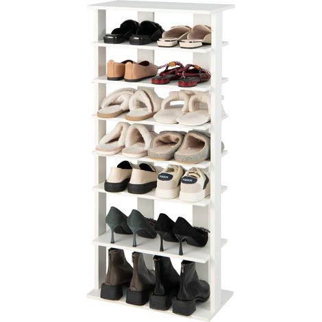 Shoe rack 7-tier shoe rack in retro style 45 x 25 x 110.5 cm white (1/5)