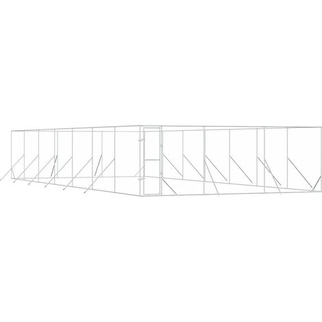 Maison Exclusive - Outdoor-Hundezwinger Silbern 6x14x2 m Verzinkt