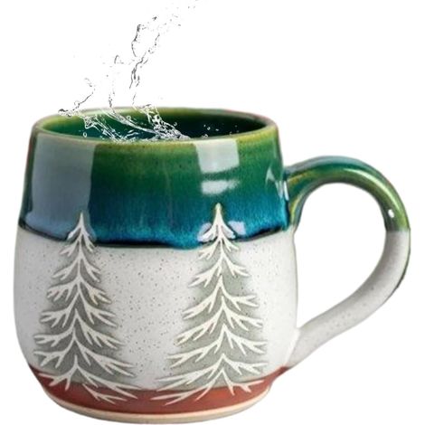 Mugs De Noël Conteneur à Jus, Bière et Lait Mugs à Café en Résine avec Motif de Sapin Pour les Femmes, les Hommes, les Jeunes, l'Ami, la Maman, la Dame, la Cuisine, la (1/5)