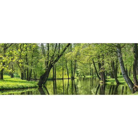 Tableau Etang vert - 80x30cm - made in France (1/5)