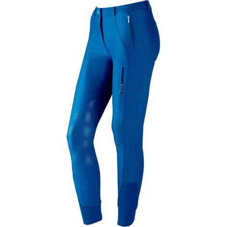 Pantaloni da equitazione junior modello Acacia in tessuto tecnico doppiato idrorepellente con grip in silicone al ginocchio: 16 anni, blu (09) (1/2)