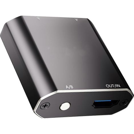 Commutateur/distributeur vidéo bidirectionnel 4K 60 Hz à double port, compatible avec les installations home cinéma et de divertissement. (1/5)