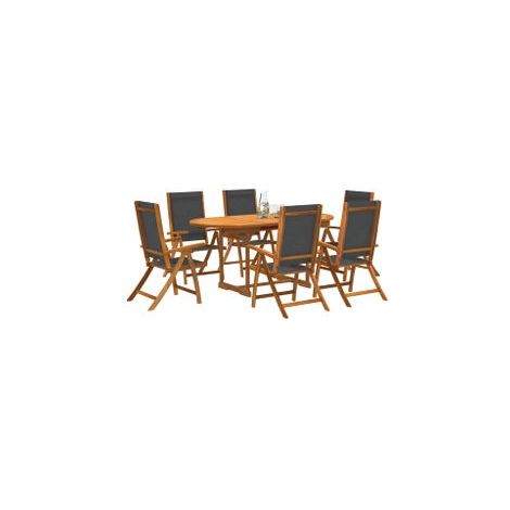 Ensemble à manger de jardin 7pcs bois d'acacia solide textilène (1/5)