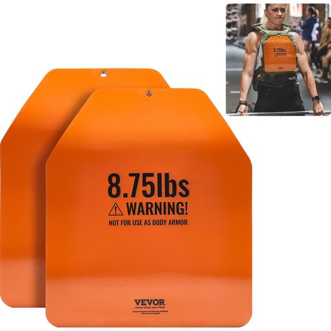 VEVOR Piastre Curve per Giubbotti Zavorrati, Coppie 3,96 kg, Piastre Zavorrate in Acciaio Alta Qualita, Vestibilita Ergonomica Sagomata WOD, peso Aggiuntivo Giubbotti Zavorrati, per Allenamento Forza