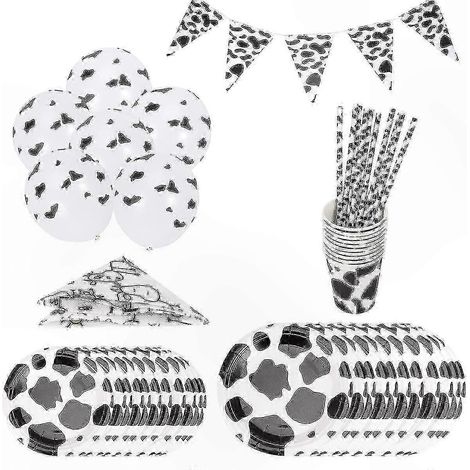 Set de vaisselle de fête champêtre 81 pièces avec guirlande décorative pour anniversaire (1/3)