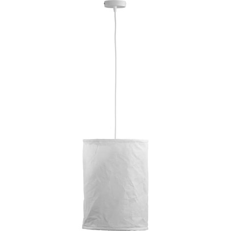 Pendelleuchte Weiß Stoff Schirm Ø 30 cm Modern E27 Hängelampe Wohnzimmer Schlafzimmer (1/3)