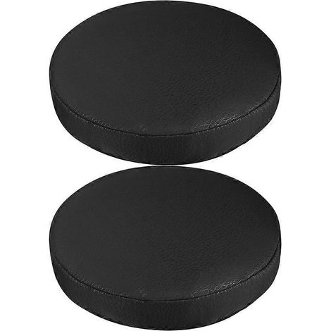 Lot de 2 housses de tabouret extensibles noires, rondes, pour pouf, anti-poussière (1/5)