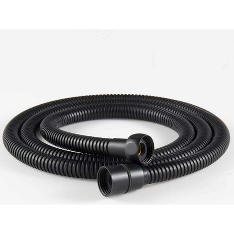 Ersatz-Brauseschlauch aus flexiblem Edelstahl 304 mit Messingbeschlägen. Duschschlauch für Wohnmobile. 1,5 m/59 Zoll schwarz- (1/5)