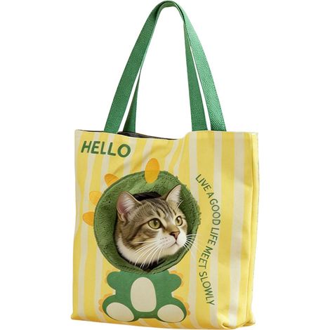 Sac de transport pour chat et petit chien - Sac à bandoulière portable et respirant avec ouverture ajustable pour animaux de compagnie