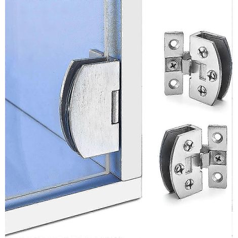 2 charnières pour porte vitrée, vitrine, cave à vin, pince, charnière de porte, charnière en verre, pince pour porte vitrée