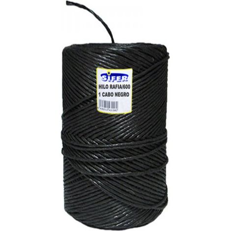 FPLUS cuerda hilo rafia 600 1 cabo negro 750gr. ra04 , 450 METROS