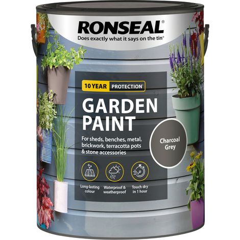 Ronseal Garden Paint - Charcoal Grey - 5 Litre