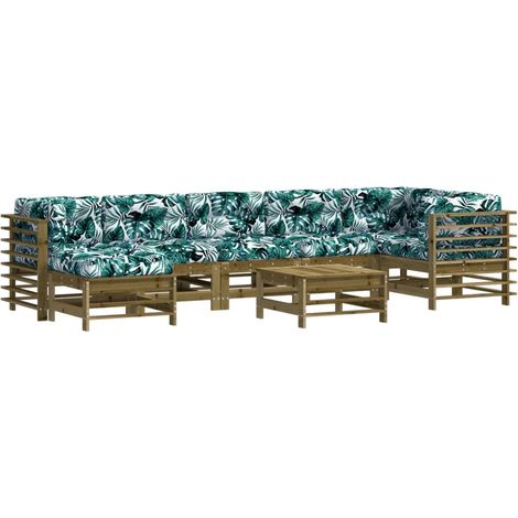 vidaXL Set Divani da Giardino 8pz con Cuscini Legno Impregnato di Pino (1/5)