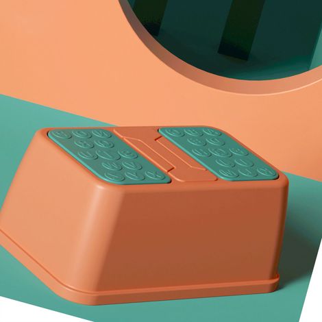Marchepied de toilette en plastique antidérapant et robuste, anti-basculement, rouge, 1 couche (1/5)