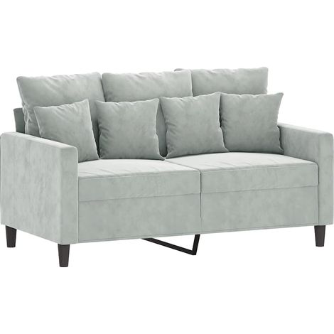 2-Sitzer-Sofa Hellgrau 120 cm Samt vidaXL (1/5)