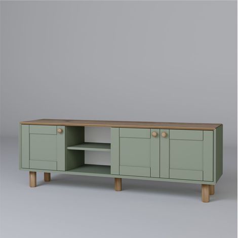 Supporto TV in legno "Mia" - 160 x 40 x 56 cm - Verde