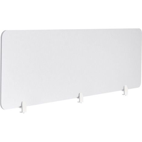 Desk Screen Off-White PET Board Fabric Cover 180 x 50 cm Acoustic Screen Modular Mounting Clamps Home Office SPLIT (1/5)
