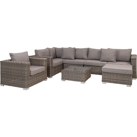 Calvi Sofasatz inkl. Sitzkissen Garten kubu,grau.