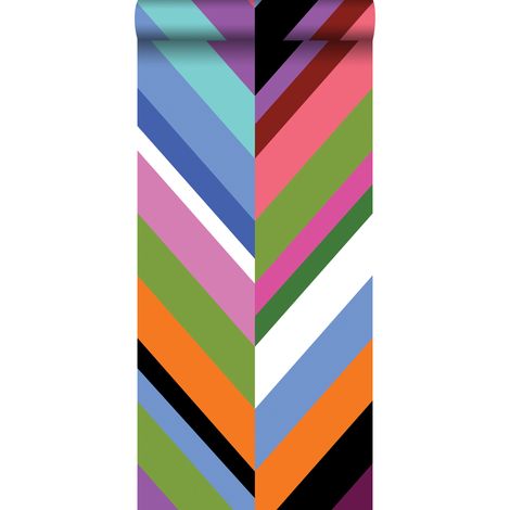 papier peint intissé XXL chevrons multicolore - Origin Wallcoverings (1/5)