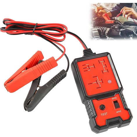 Testeur de relais de voiture 12 V : testeur de relais portable avec clips, appareil de diagnostic, pour batterie de voiture, bateau, moto, outil de diagnostic de relais pour (1/5)