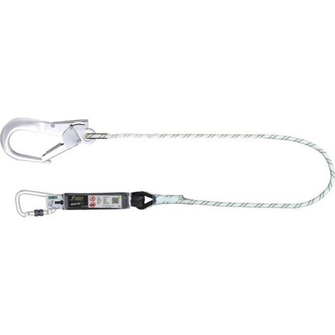 KRATOS SAFETY - Longe en corde tressée avec absorbeur d'énergie et connecteurs aluminium, lg. 2 m