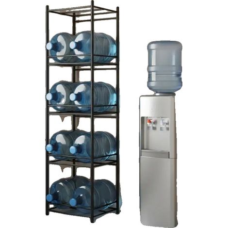 Support de Bouteilles d'Eau, Design à 5 Niveaux, Organisateur en Acier Durable, vert armée (1/2)