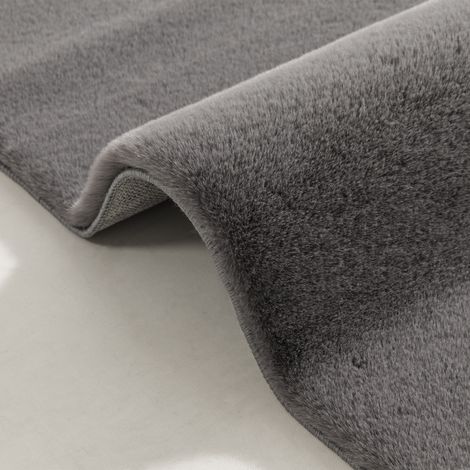 Tapis salon gris clair 230x160cm tapis poils longs lavable antidérapant intérieur maison déco