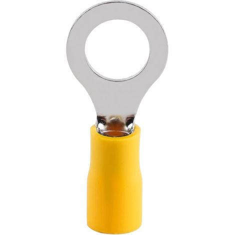 Cosses electriques  Cosses à sertir  Embout pré isolé  Embouts de cablage pré isolé  Connecteur électrique  Embout de Câble  Sachet De 10 Cosses Rondes PreIsolee D.6mm Jaune [Classe énergétique A]