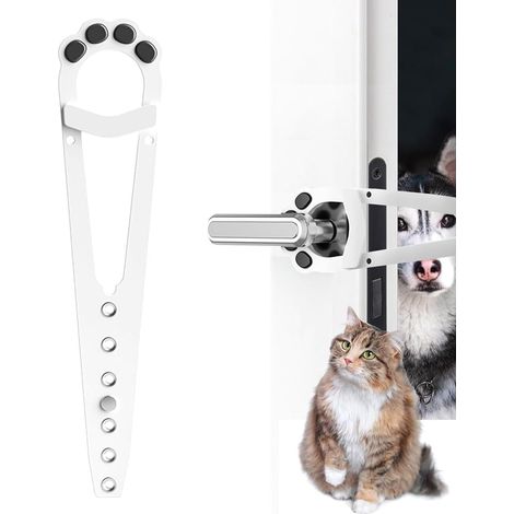 Sangle de Porte Réglable pour Chat, Empêche les Chiens d'Accéder à la Litière, Maintient la Porte Entrouverte, Permet aux Chats d'Entrer et Garde les Chiens à l'Extérieur