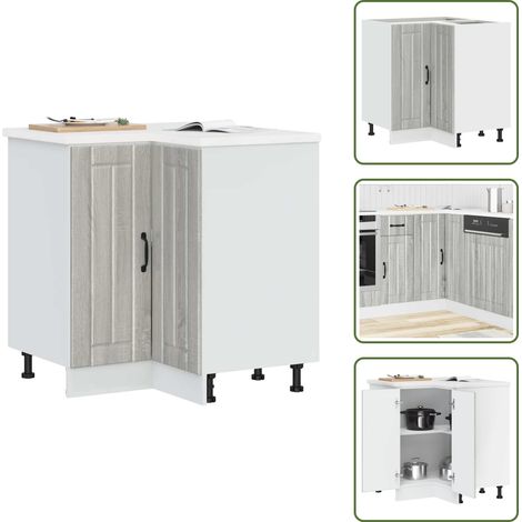 vidaXL Küchen-Eckunterschrank Lucca Grau Sonoma Holzwerkstoff (1/5)