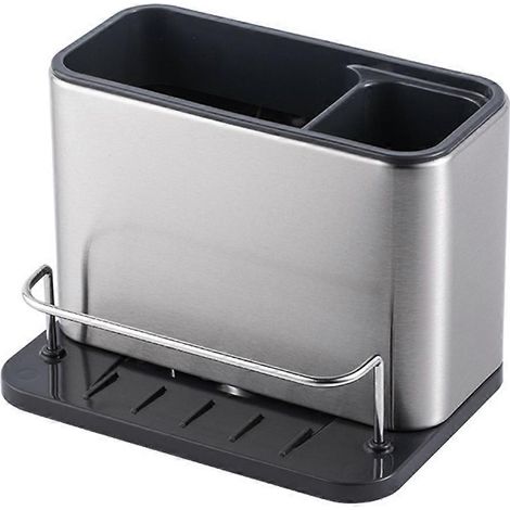 Égouttoir de cuisine en acier inoxydable avec étagère et bac de rangement régional (1/4)