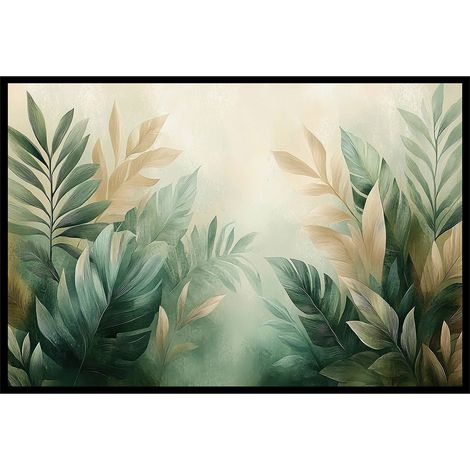 Affiche encadrée Paysage naturel abstrait aux tons verts (1/5)
