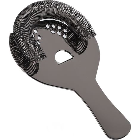 Passoire à cocktail à filtre fin, en acier inoxydable antirouille, portable et professionnelle, pour bars et fêtes à domicile (noire). (1/5)
