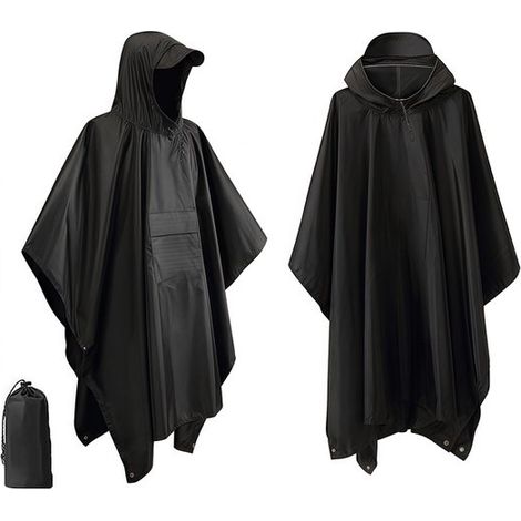 Mantella antipioggia impermeabile con cappuccio, mantella antipioggia da trekking con sacca per il trasporto, mantella antipioggia impermeabile, poncho da bicicletta ad asciugatura rapida, antivento. (1/5)
