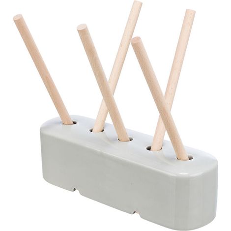 Mangiatoia Trixie Grigio Legno Ceramica 26 × 23 × 17 CM Fieno (1/5)