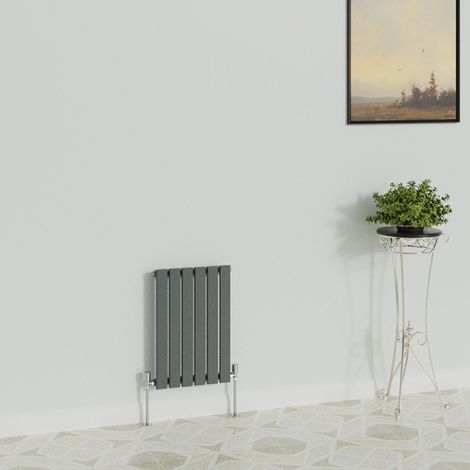 WarmeHaus Horizontal 600x408mm Flat Radiator Anthracite Single (1/5)