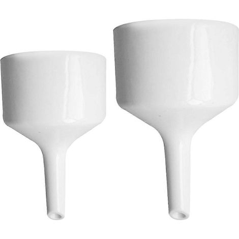Entonnoirs de remplissage scientifiques, lot de 2 entonnoirs en porcelaine blanche (1/5)