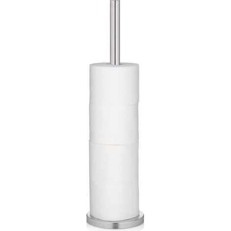 Rangement de Papier Toilette Carta, 57 cm, Distributeur de Papier Toilette Vertical pour 5 Rouleaux de Rechange, Distributeur de Papier Toilette en Acier Inoxydable sans perçage (1/5)