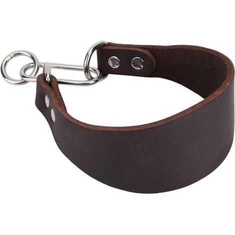 Jeffergarden Collier élargi pour chien portable - Pour lévriers et petits chiens, fixation à rivets, marron (1/5)