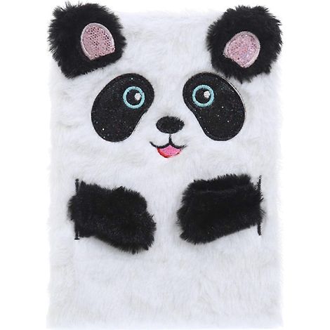 Carnet de notes en peluche pour filles (Panda) - Adorable bloc-notes pour étudiantes-21.5X14.8CM