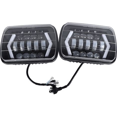 Set mit 2 7-Zoll-LED-Scheinwerfern, IP67 wasserdicht, 6000 Lumen, 6000 K Farbtemperatur, Frontlicht mit beleuchtetem Pfeil, 9–36 V (1/5)